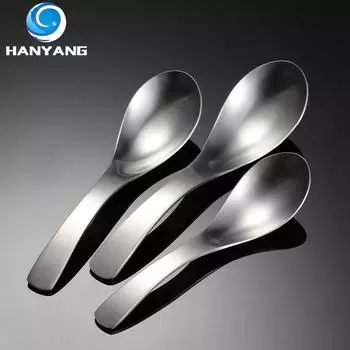 HANYANG 304 Китайская ложка с круглым дном из нержавеющей стали, толстая ложка разных размеров, углубление для отеля