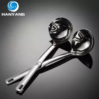 HANYANG 304 ложка для фильтрации масла из нержавеющей стали, глянцевые кухонные практичные гаджеты, ложка для обезжиривания супа, большие суповые ракушки