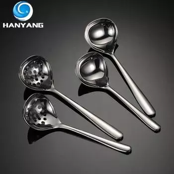 HANYANG 304 Ложка с большой головкой из нержавеющей стали, воронка с глубоким дном, суповая ракушка, ложка для питья, ложка для рамэна, толстая кухонная посуда для общественного питания