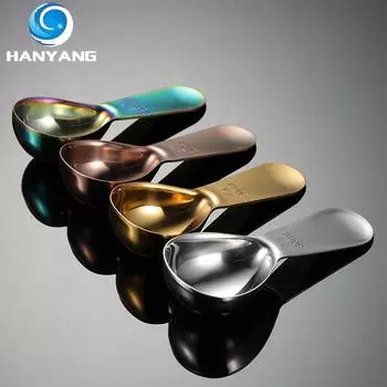 HANYANG 304 Мерный стакан из нержавеющей стали Мерная ложка Титан PVD Красочные кухонные инструменты для выпечки Трансграничная зеркальная полированная чайная ложка