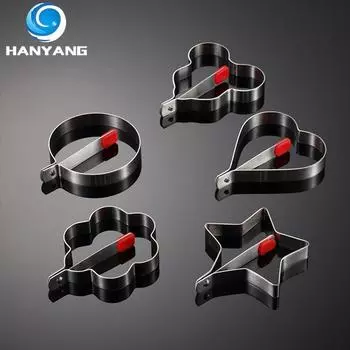 HANYANG 304 Нержавеющая сталь омлетница Love Breakfast Egg Mold 430 Multi Shape Толстый шлифовальный подарочный набор