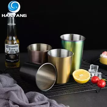 HANYANG 304 Пивные кружки из нержавеющей стали Предметы интерьера Однослойные кружки Кружки для отелей Офисные чашки To-Go 401-500ml