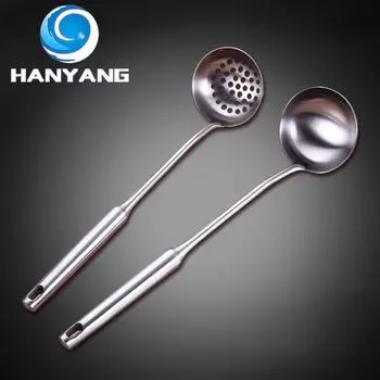 HANYANG 304 полая ручка, раковина для супа, утолщенная ложка для горячего горшка из нержавеющей стали, теплоизоляционная ручка, кухонные принадлежности