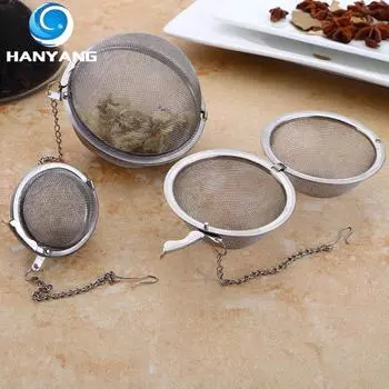 HANYANG 304 ситечко для чая из нержавеющей стали, кухонное ситечко для маринада, шарик для приправ, суп, горячий горшок, круглый шарик для специй