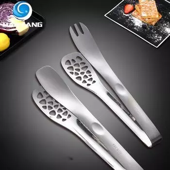 HANYANG 304 Зажим для стейка из нержавеющей стали Полый зажим для еды Утолщенный зажим для хлеба Зажим для барбекю Многоцелевой зажим для еды Two Sided Skeleton Clip