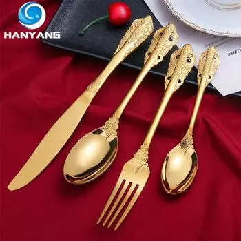 HANYANG 410 посуда из нержавеющей стали, принадлежности для семейного отеля, набор ножей, вилок и ложек для стейка, посуда в западном стиле