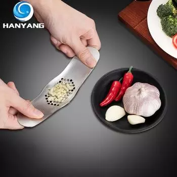 HANYANG Чесночный мадлер из нержавеющей стали, домашний кухонный ручной пресс для чеснока, многофункциональный чесночный мадлер, набор из шести предметов