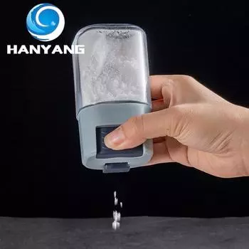 HANYANG Контрольная бутылка для соли Стеклянная бутылка для приправ Домашний пресс Тип Бутылка для количественного контроля Кухонная солонка Бутылка для приправы серый