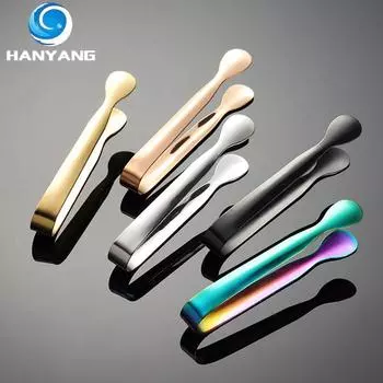 HANYANG Нержавеющая сталь 304 с круглой головкой, квадратный зажим для конфет, маленький зажим для льда, с титановым покрытием, красочный зажим для полотенец для отеля, зажим для еды