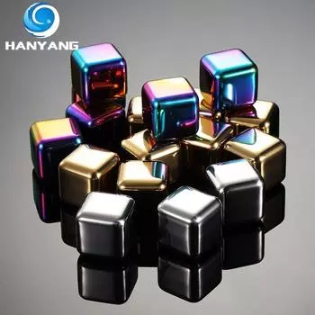 HANYANG Нержавеющая сталь Кубик льда 304 Металлический ледяной камень Ледяной винный камень Креативный ледяной шарик для бара Посуда для напитков Ледяная решетка Титановое позолоченное покрытие