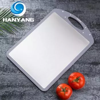 HANYANG новая утолщенная 304 двусторонняя разделочная доска из нержавеющей стали, пластиковая разделочная доска, разделочная доска из нержавеющей стали