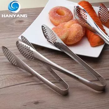 HANYANG Полый утолщенный зажим для еды из нержавеющей стали, зажим для барбекю, зажим для жареного стейка, многофункциональный зажим для хлеба large (28cmx4.8cm)