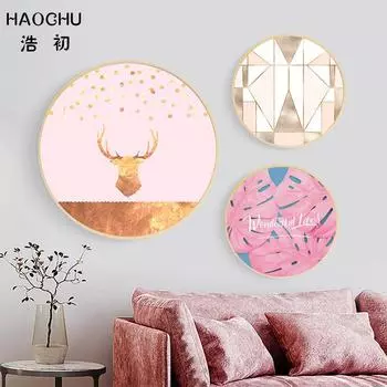 HAOCHU скандинавский свежий постер розовый фламинго Лось сексуальная красивая девушка холст картина для свадебного декора настенная наклейка абстрактное искусство постер 20X20cm No Frame