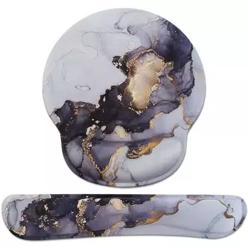 HAOCOO коврик для мыши подставка для запястья набор для клавиатуры пена с эффектом памяти подушка для запястья мраморный узор эргономичный подлокотник снятие усталости подставка для рук для офиса/ПК/ноутбука