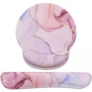 HAOCOO коврик для мыши подставка для запястья набор для клавиатуры пена с эффектом памяти подушка для запястья мраморный узор эргономичный подлокотник снятие усталости подставка для рук для офиса/ПК/ноутбука