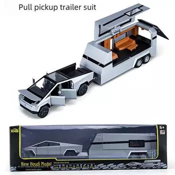 Хаоди 1:32 игрушечных модели пикапа и автофургона со звуком, светом и инерционным механизмом серебряный