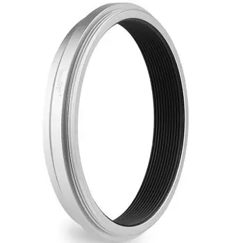 Haoge Metal 49mm Thread Lens Adapter Ring for Fujifilm Fujifilm X100VI Fuji FinePix X100V Camera Compatible Silver AR-X100