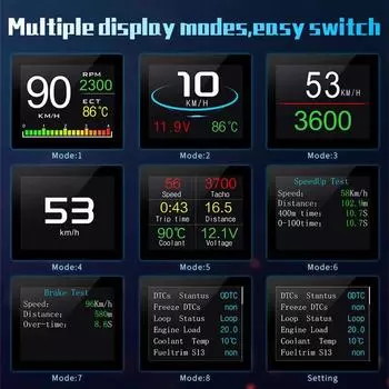 HAOGU HUD Car Head-up Display TFT LCD Digital Speedometer Auto On-board Computer With Fuel Consumption Water Temperature