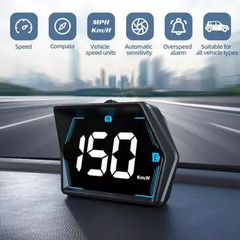 Haogu HUD GPS автомобильный цифровой спидометр проекционный дисплей универсальный крупный шрифт сигнализация превышения скорости для всех автомобилей электронные аксессуары