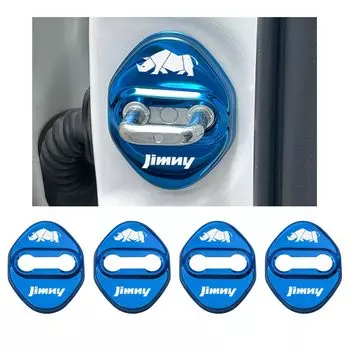 Haoshilianfa Совместимо с новым Suzuki Jimny JB64 Jimny Sierra JB74 Только крышка дверного упора Крышка дверного замка Крышка из нержавеющей стали Простая установка синий
