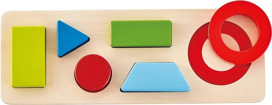 Hape Цветная форма 10 x 28 x см для детей от 1 года и старше Деревянная развивающая игрушка E1615 двусторонняя 2,3 1,5