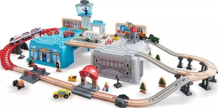 Hape Mega City Box Rail Set E3773