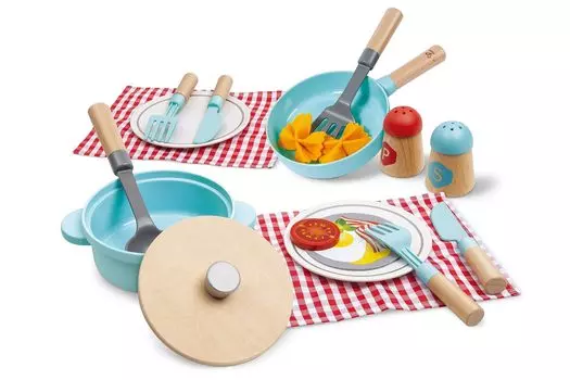 Hape Play House Cooking Ages Wooden Play House Toy E3208 Set, 3+,