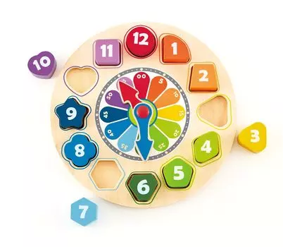 Hape Rainbow Clock Puzzle x x Ages Wooden Play Toy E8043 22.5 2.6 22.5cm 3+