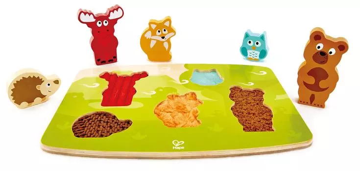 Hape touch Forest animal puzzle for ages 2 and wooden puzzle toy E1621 Let s it! up,