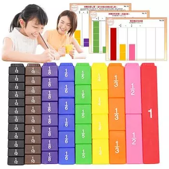 HapiChil Imaginable Fraction Learning Fraction Block 24 Step UP Card от Veteran Cram School и [контролируемый инструктор] (Поддерживает дроби/десятичные дроби/%)