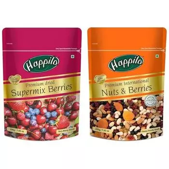 Happilo Premium International Nuts and Berries, 200 г и Happilo Premium International Super Mix Berries, 200 г