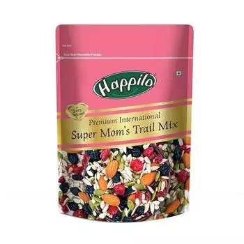Happilo Premium International Supermom Trail Mix 325 г | Жареный миндаль, семена тыквы, льна и арбуза, сушеная клюква | Закуска из смеси суперпродуктов