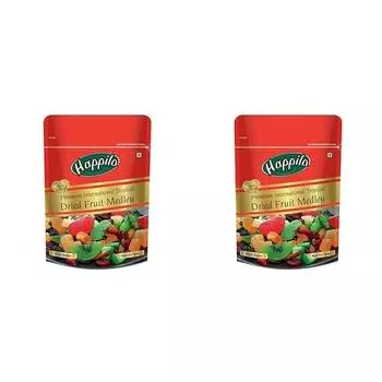 Happilo Premium International Сушеные тропические фрукты Medley 200 грамм | Полезная и богатая витаминами здоровая закуска | Без искусственных красителей (Пакет из 2)