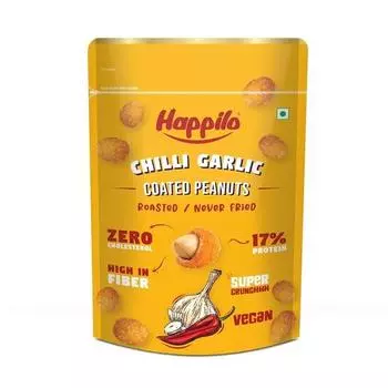 Happilo Premium Super Snack Чили, чеснок, арахис, 150 г, хрустящий и ореховый, с высоким содержанием белка и пищевых волокон