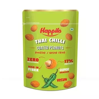 Happilo Premium Super Snack Thai Chili Peanut 150 г, хрустящий и ореховый, с высоким содержанием белка и пищевых волокон