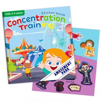Happy Amusement Park Theme Sticker Book Children S Enlightenment Baby Early Education Sticker Toy Quiet Book