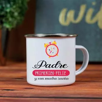 Happy and Very Sleepy New Father Mug Original and Fun Father s Day Gifts White Handled Cup Coffee Tea Enamel Mug Drink Water 360ml