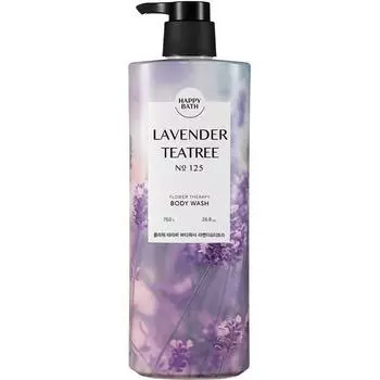 Happy Bath Flower Therapy Гель для душа с лавандой и чайным деревом, лавандовые благовония, 760 г, 1 корейская косметика