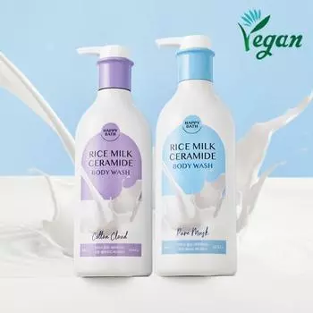 Happy Bath Гель для душа с рисовым молоком и керамидами, 2 вида, 650 г Cotton Cloud 650g