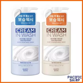 [Happy Bath] Крем-гель для душа 900 г (Белый мускус/Детская присыпка) White Musk 900g