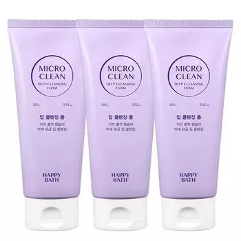 Happy Bath Micro Clean Deep Cleansing Foam, 100g, 3 pieces