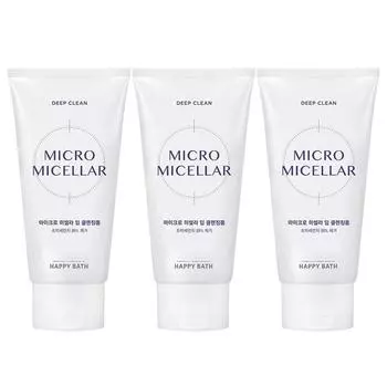 Happy Bath Micro Micellar Deep Cleansing Foam, 3 packs, 120g