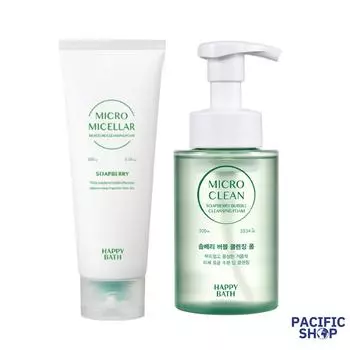 [Happy Bath] Микромицеллярная очищающая пена с мыльной ягодой, 150 г, пузырьковая очищающая пена, 300 мл Cleansing Foam 150g