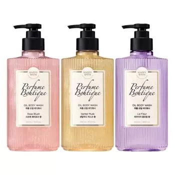 [Happy Bath] Парфюмированный бутик масляный гель для душа 500 г 3Tpye Powdery floral scent