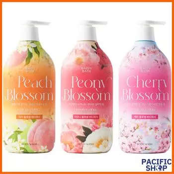 [Happy Bath] Парфюмированный гель для душа с ароматом персикового цвета 900 г (Персик, Пион, Цветущая вишня) 1.Peach Blossom 900g