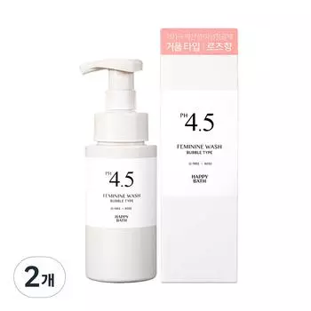 Happy Bath PH4.5 Mildly Acidic Rose Bubble Feminine Cleanser, 2 units, 250g