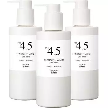 Happy Bath PH4.5 слабокислотное очищающее средство для женской гигиены с экстрактом полыни, 3 упаковки