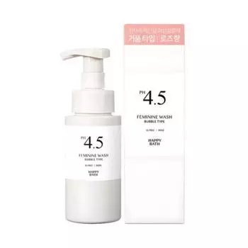 Happy Bath pH 4.5 Мягкое кислотное пенящееся очищающее средство для женщин с розой, 250 г
