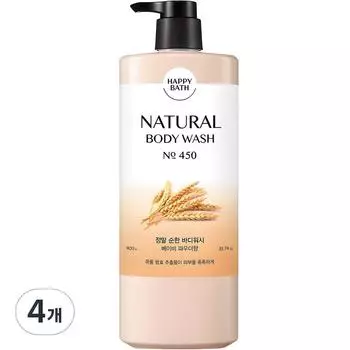 Happy Bath Really Mild Body Wash Baby Powder Scent, 900g, 4 Pieces