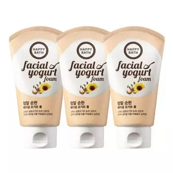 Happy Bath Really Mild Facial Yogurt Cleansing Foam, 120g, 3 pieces
